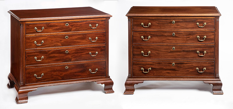 Pair of four-drawer chests