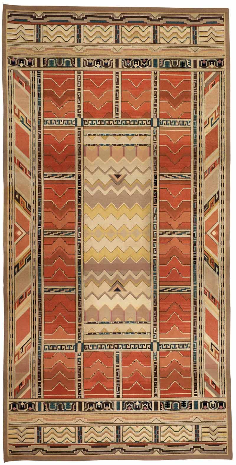 Rug Maja Andersson Wirde (Swedish designer, 1873-1952); Studio Loja Saarinen (American workshop, 1928-1942) 1931 Bloomfield Hills, Michigan Wool, linen Cranbrook Educational Community