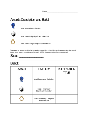 Worksheet Four: Awards Ballot