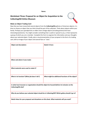 Worksheet Three: Trading Card