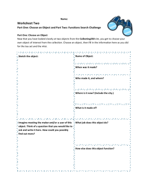 Worksheet Two: Functions Search Challenge