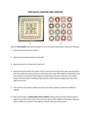 Two Quilts: Compare and Contrast Discussion Guide